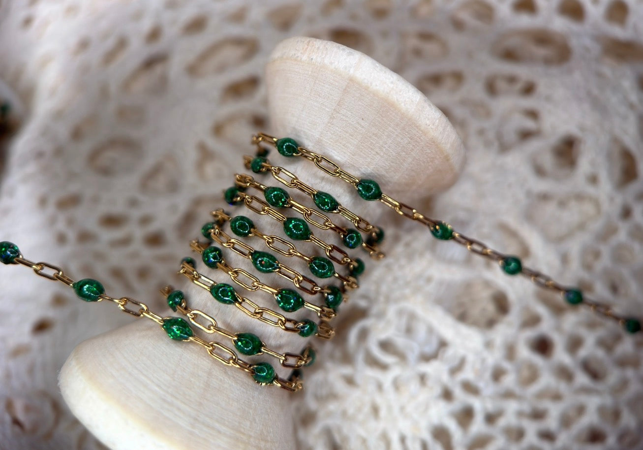 14K PVD/316 Stainless Steel Birthstone - May Emerald