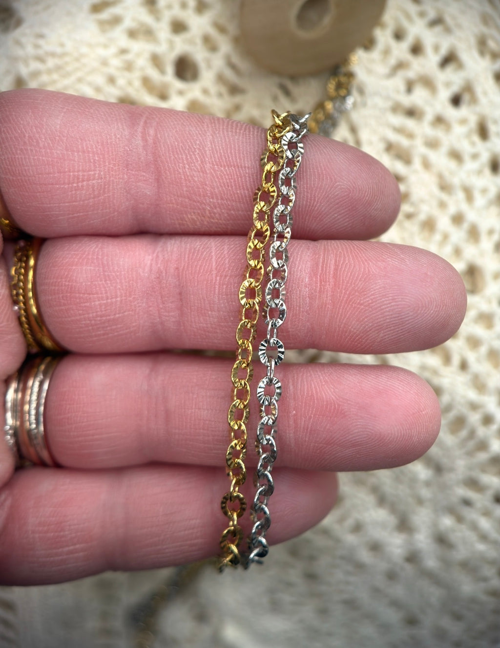✨ Diamond Dust — 2mm Fancy Link Cable Chain