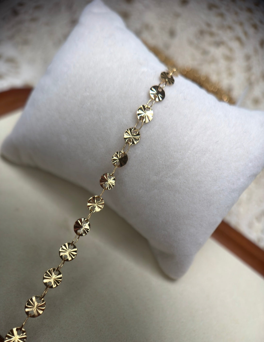 🤠 Cowgirl Confetti | Textured Sequin Disc Chain | 14K PVD Gold & 304 Stainless Steel