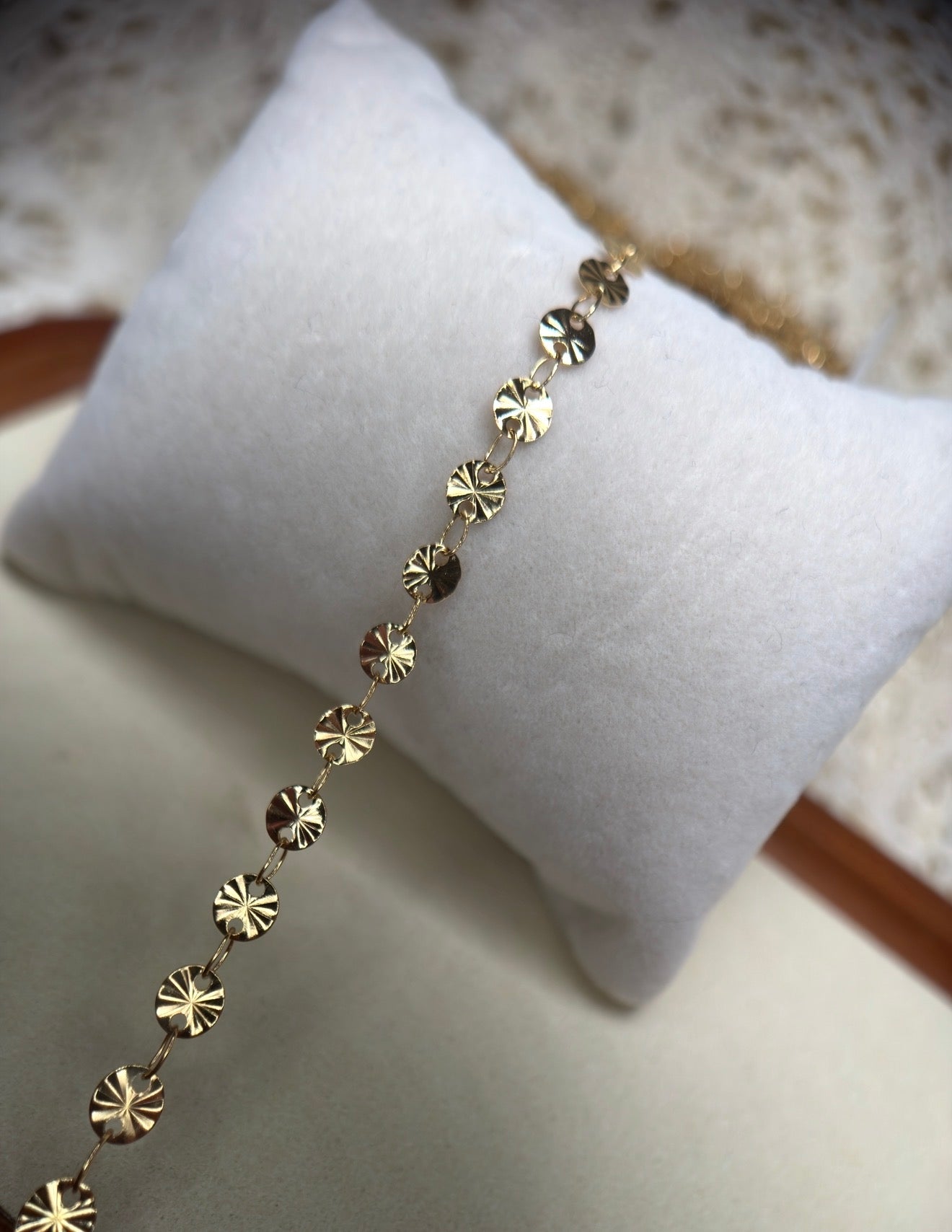 🤠 Cowgirl Confetti | Textured Sequin Disc Chain | 14K PVD Gold & 304 Stainless Steel