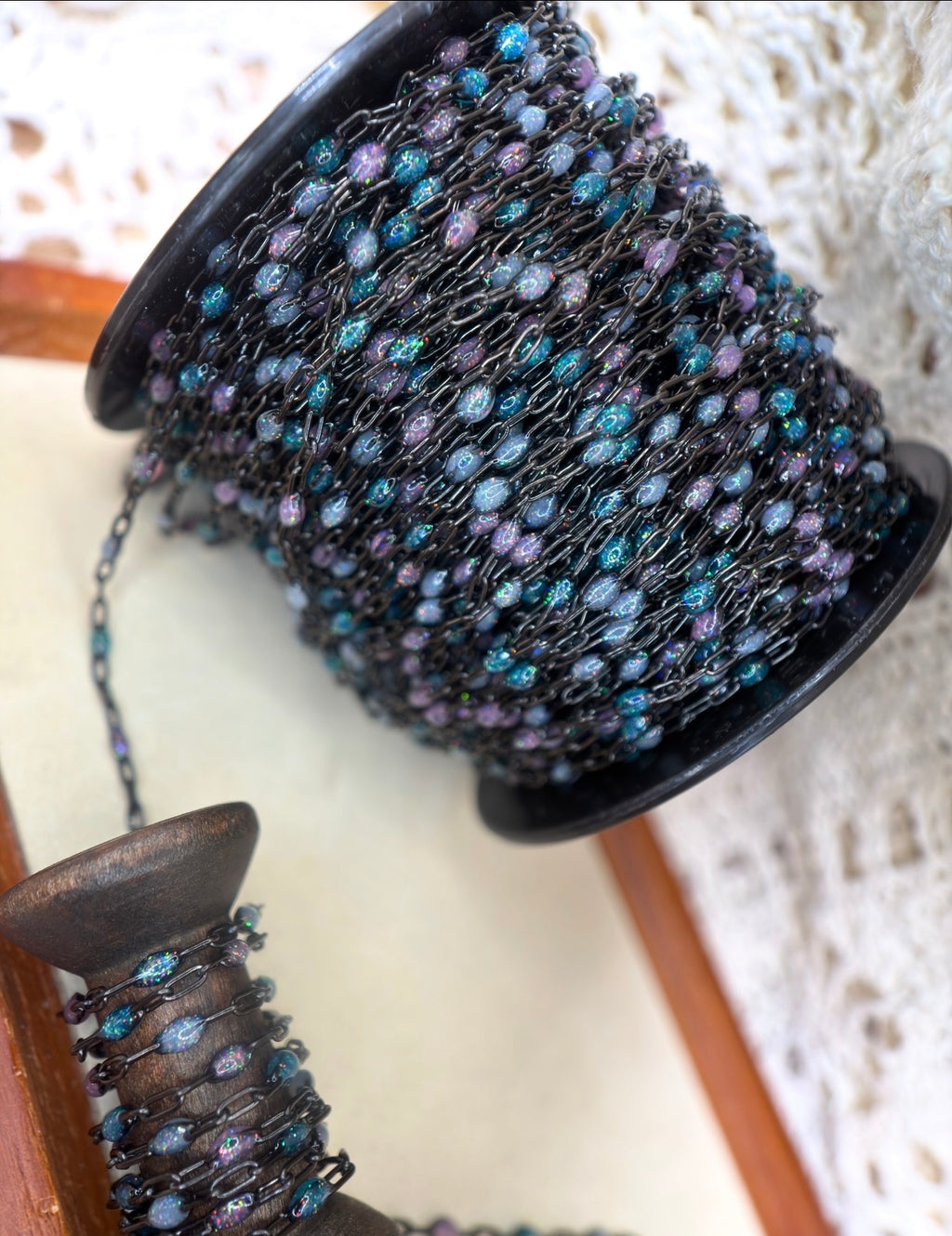 Beyond the Stars: Black Sunburst Galaxy Chain