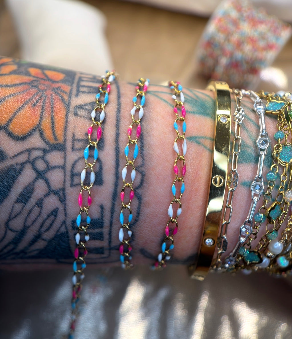 Bomb Pop | Enamel Oval Link Chain