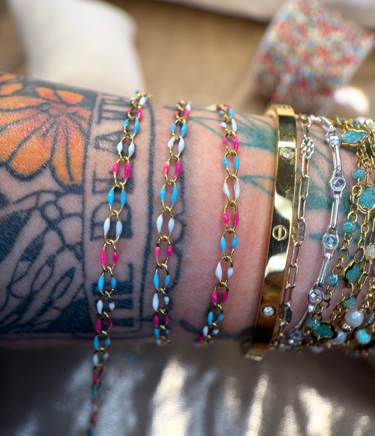 Bomb Pop | Enamel Oval Link Chain