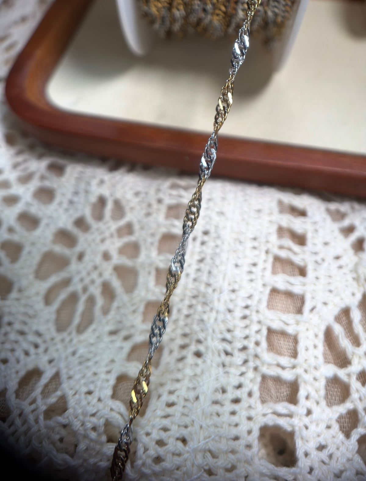 ✨ Twist Two-Toned Singapore Chain