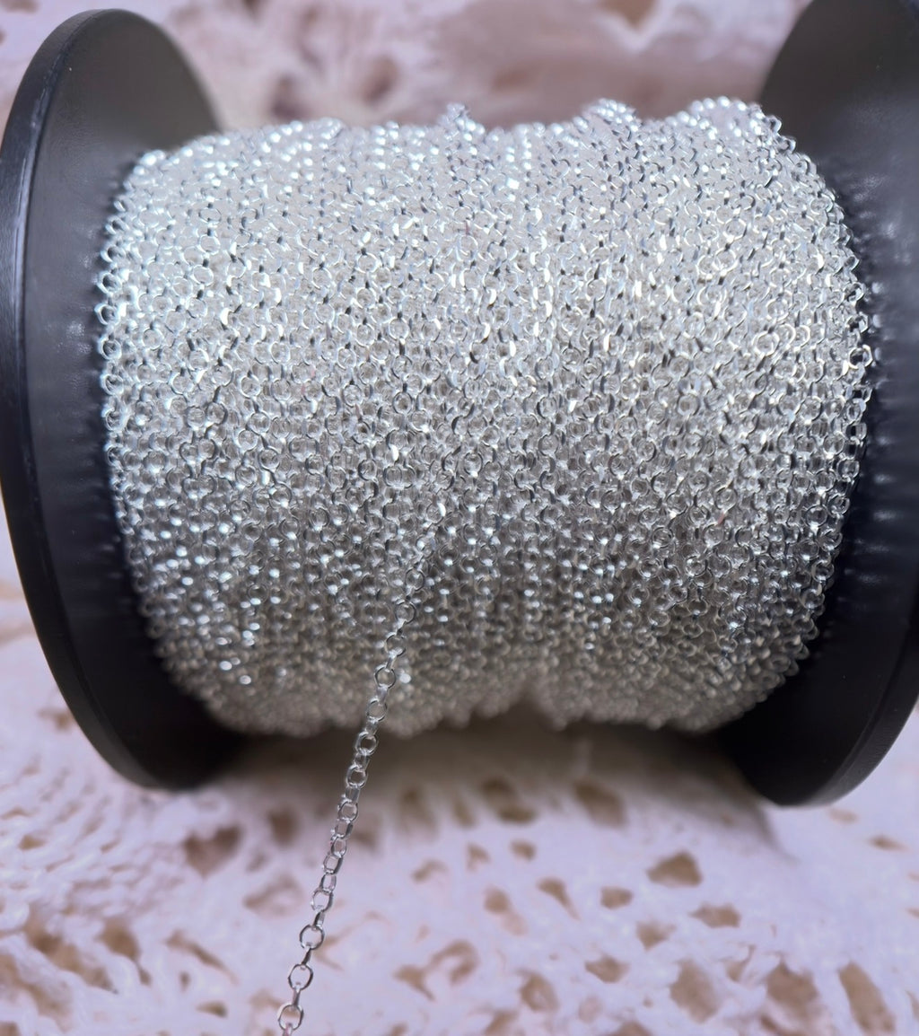 Diamond Dust Rolo | 1.8MM Italian Sterling Silver