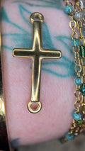 Dainty Cross Bangle Cuff