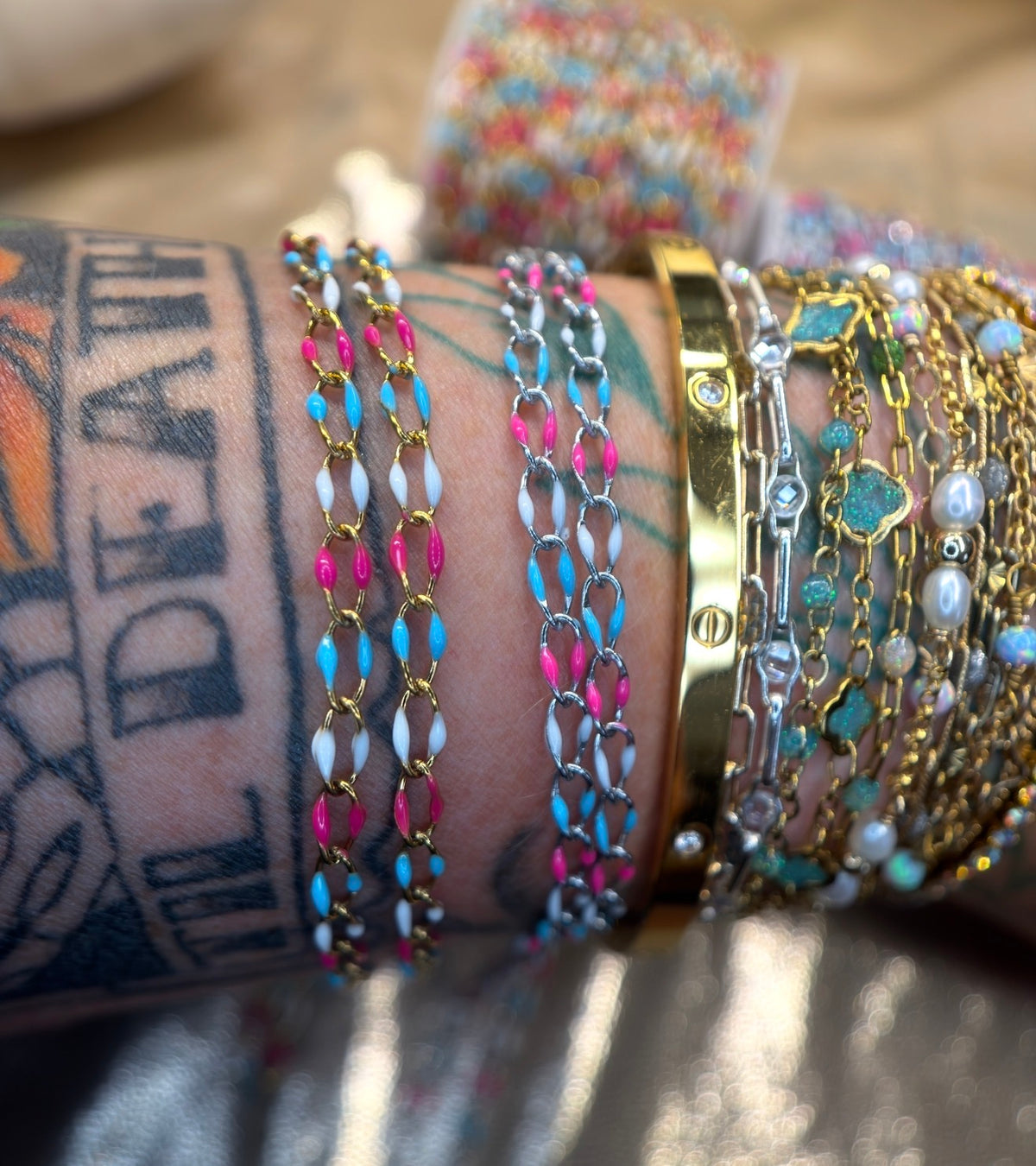 Bomb Pop | Enamel Oval Link Chain