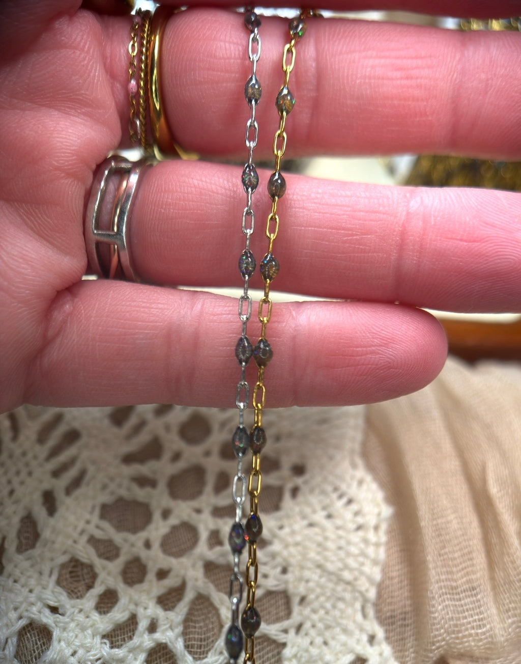 Smoky Mountain Ember | Sunburst Paperclip Chain
