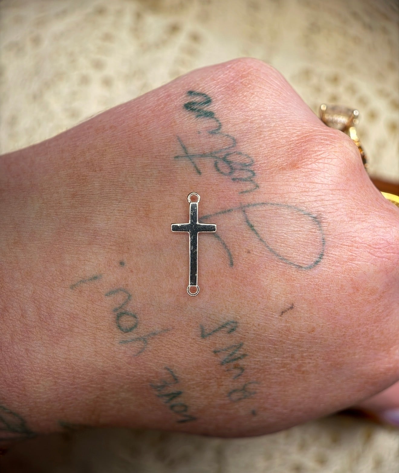 Sterling silver Cross connector charm