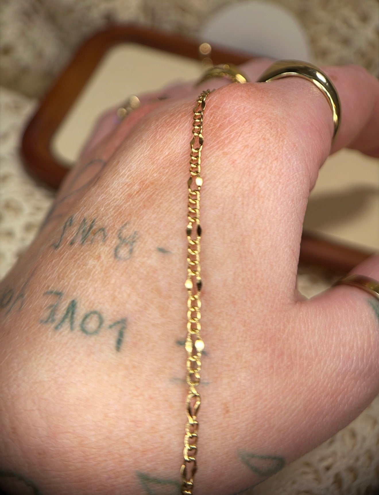 The Sedona | Dainty 14K PVD Gold Figaro Chain