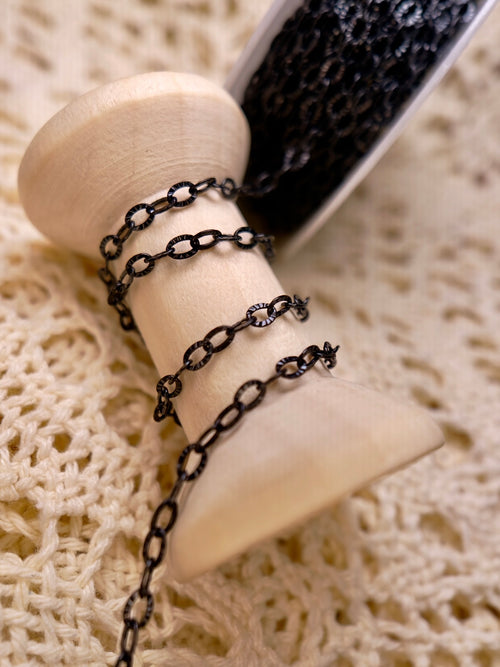 Black Stainless Steel fancy link cable chain