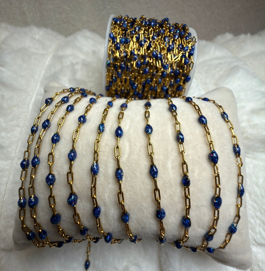 14K PVD/316 Stainless Steel Birthstone - September Sapphire