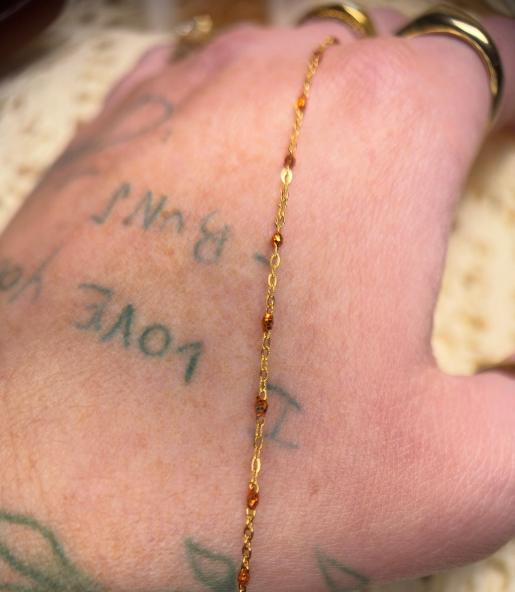 Orange Crush Dainty Sparkle Chain