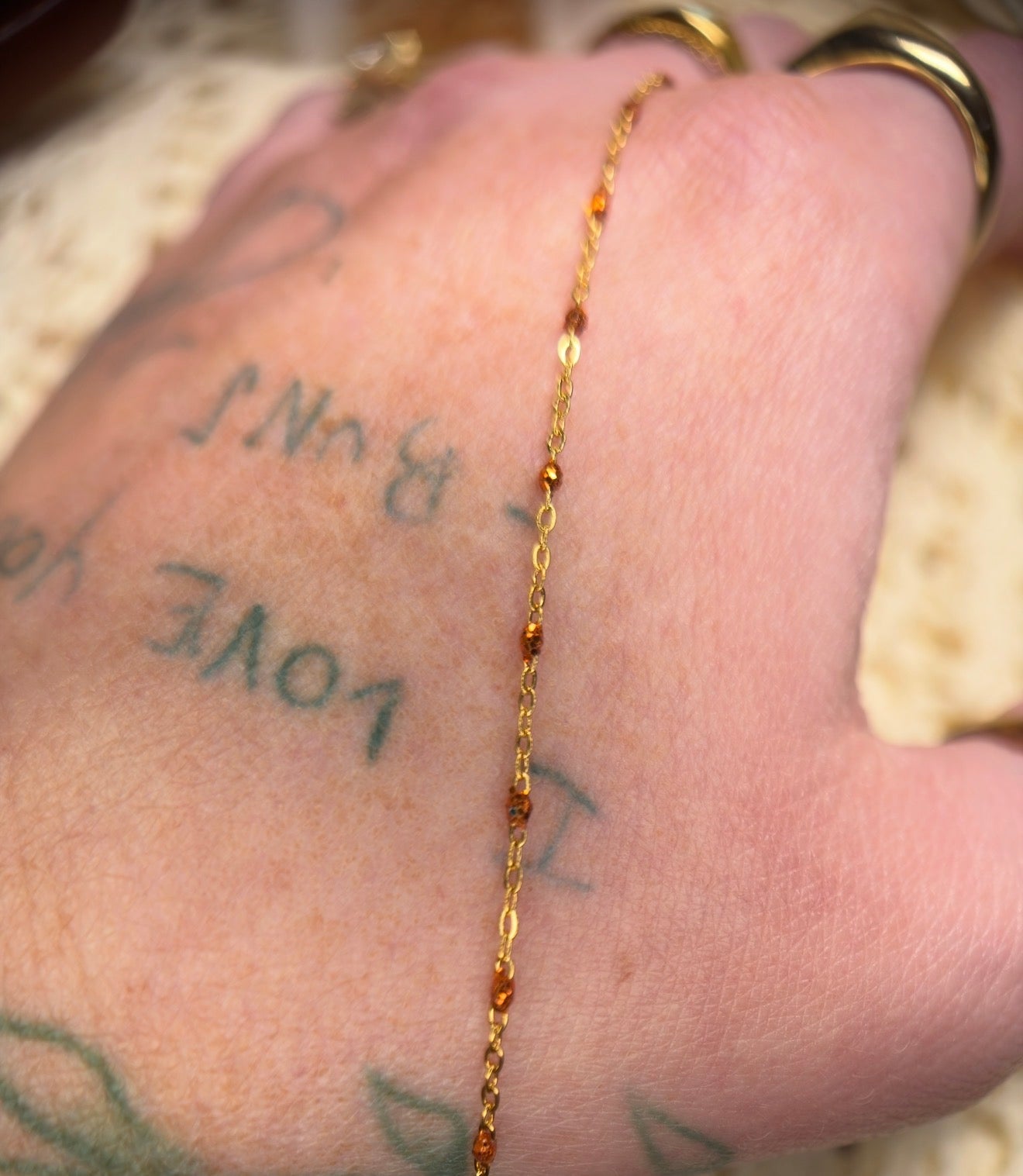 Orange Crush Dainty Sparkle Chain