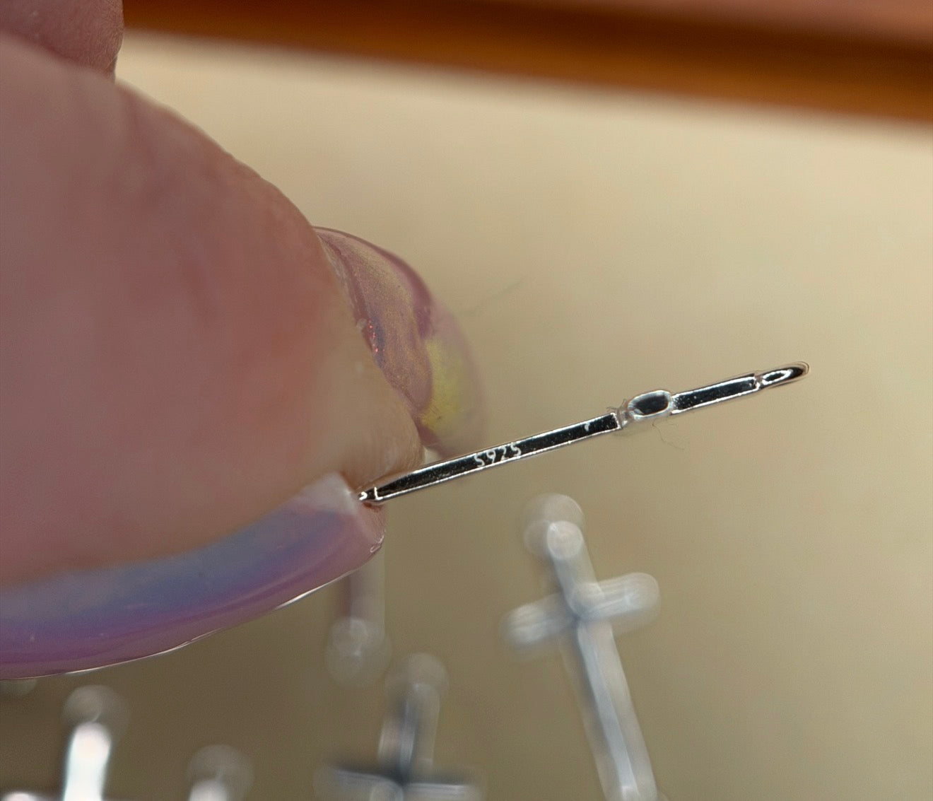 Sterling silver Cross connector charm