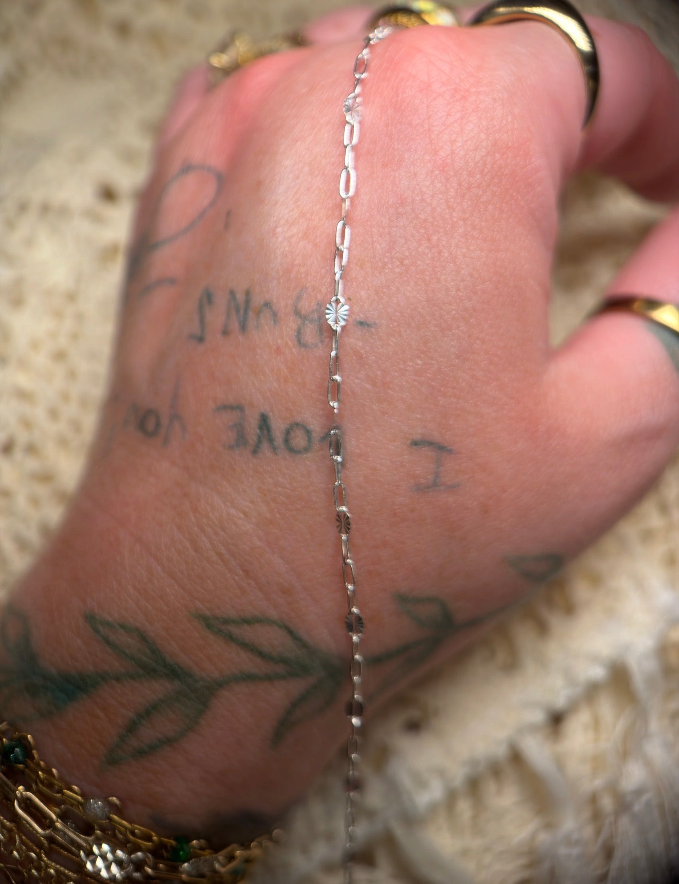 925 Sterling Silver Sunburst Paper Clip Chain 1:3