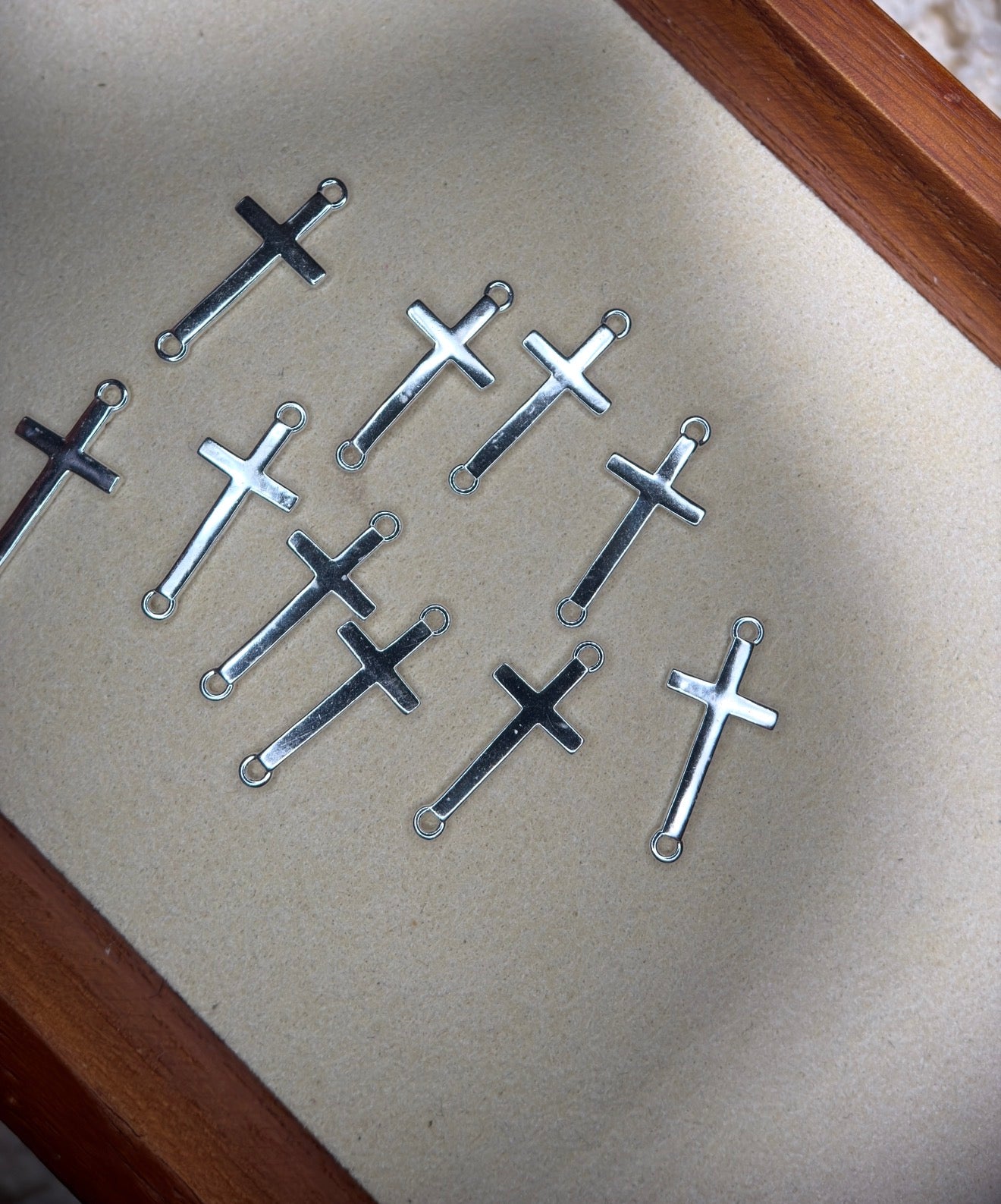 Sterling silver Cross connector charm