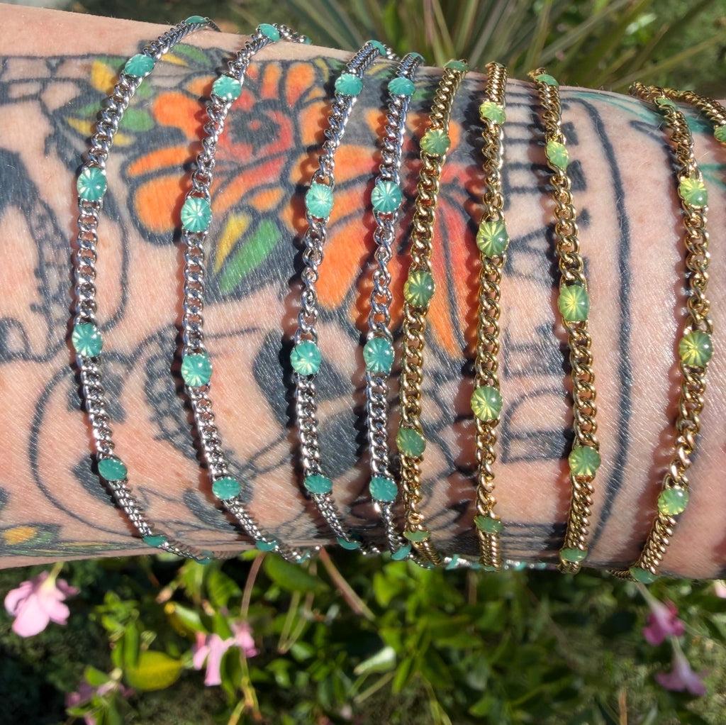Tourmaline Glow Sunburst Curb Chain