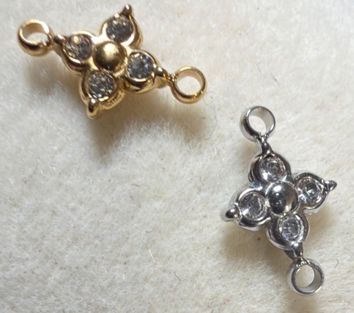 Petals & Sparkle – CZ Flower Connector Charm
