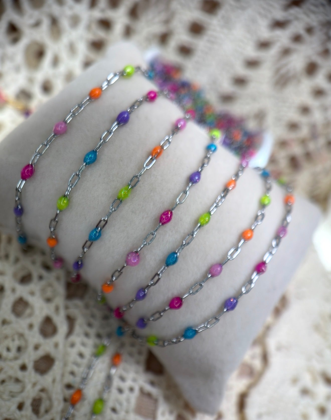 Electric Cowgirl Neon Sunburst Paper Clip Chain