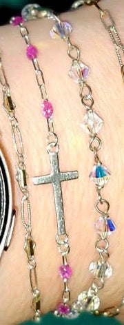 Sterling silver Cross connector charm