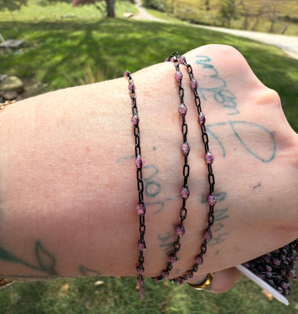 Pink After Dark Iridescent Sunburst Chain