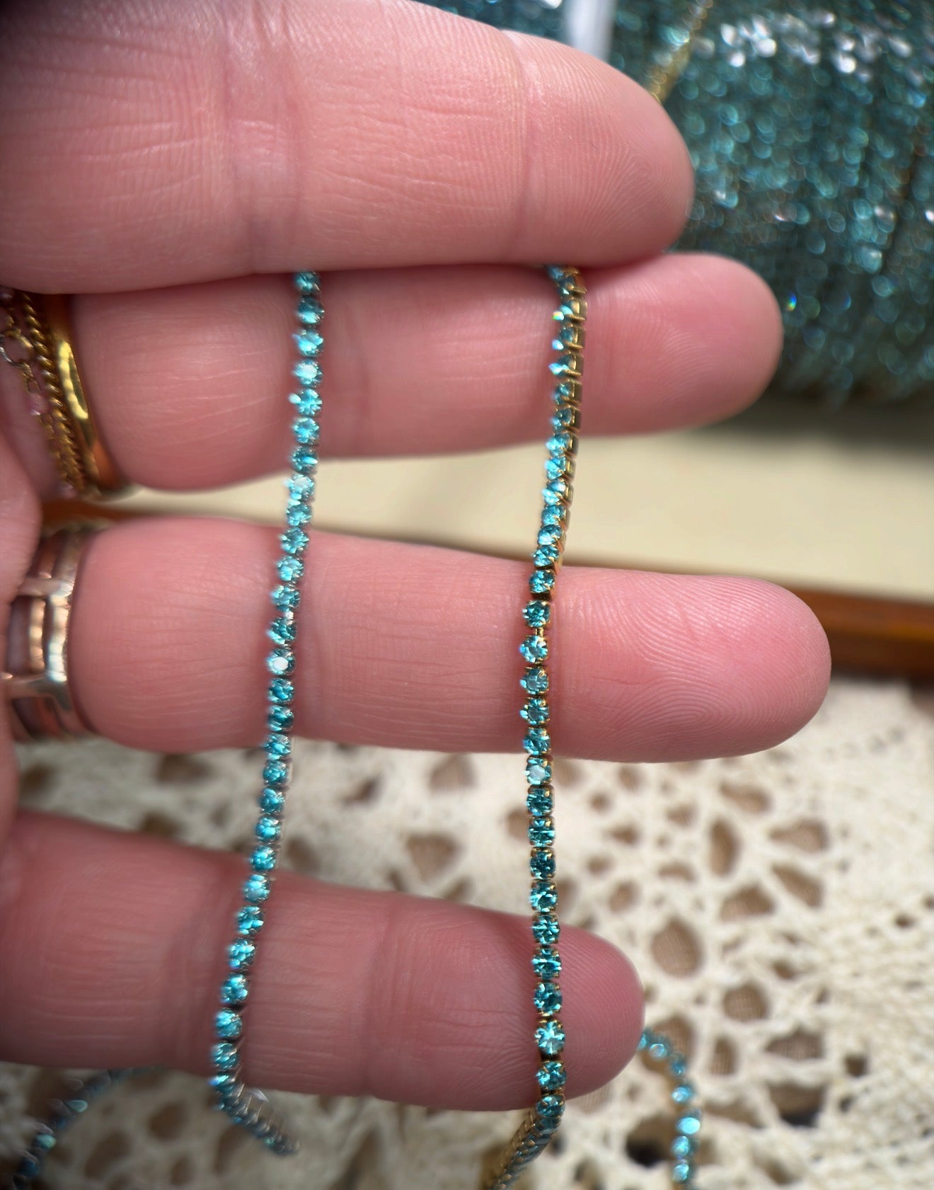 Blue Diamond — 2mm Sparkly Blue Tennis Chain