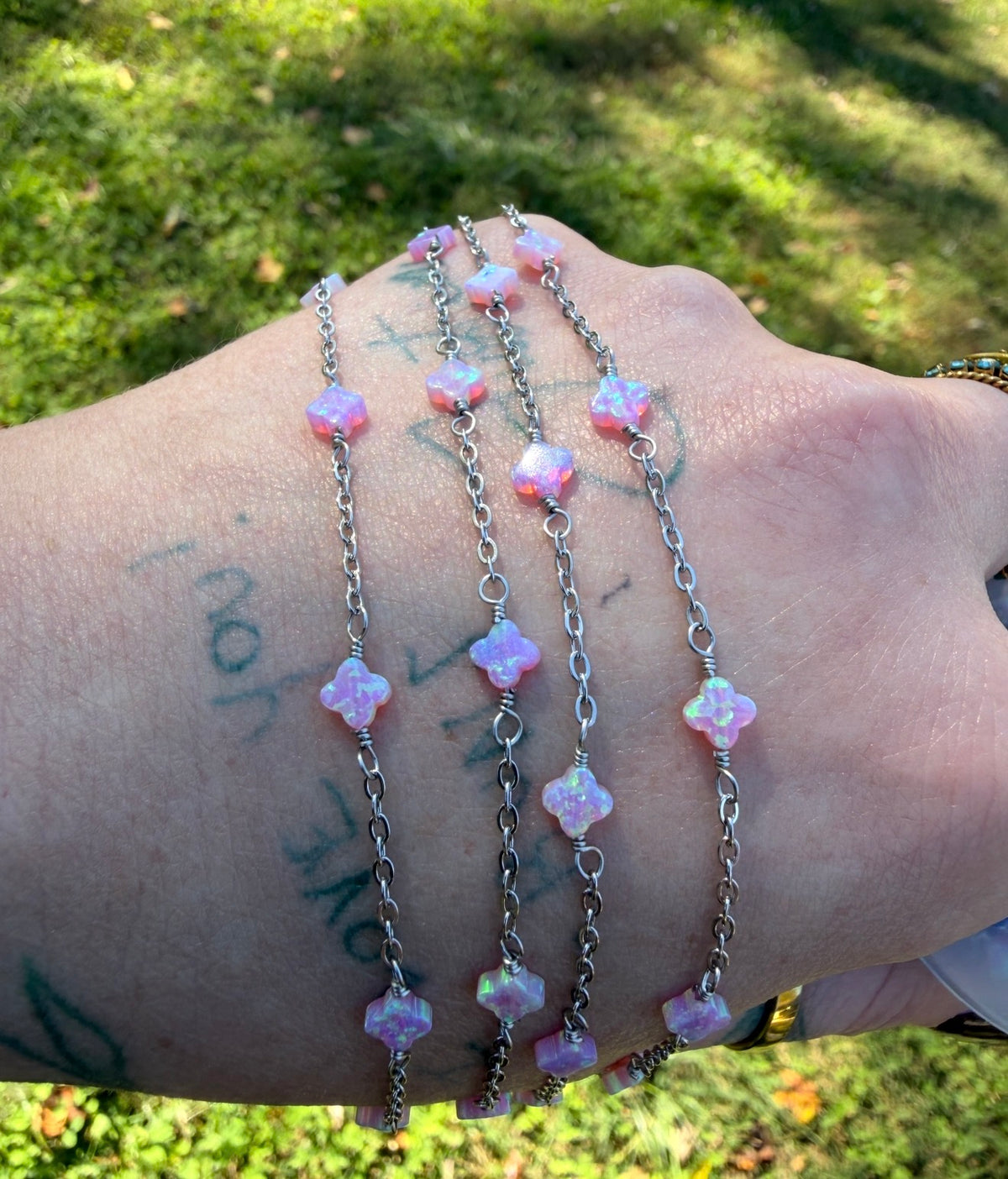 Pink multicolor | fire opal clover