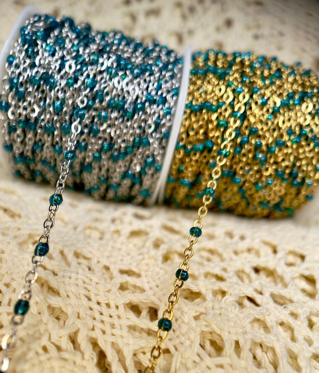 Mermaid Lagoon™ Sparkly Teal Satellite Cable Chain