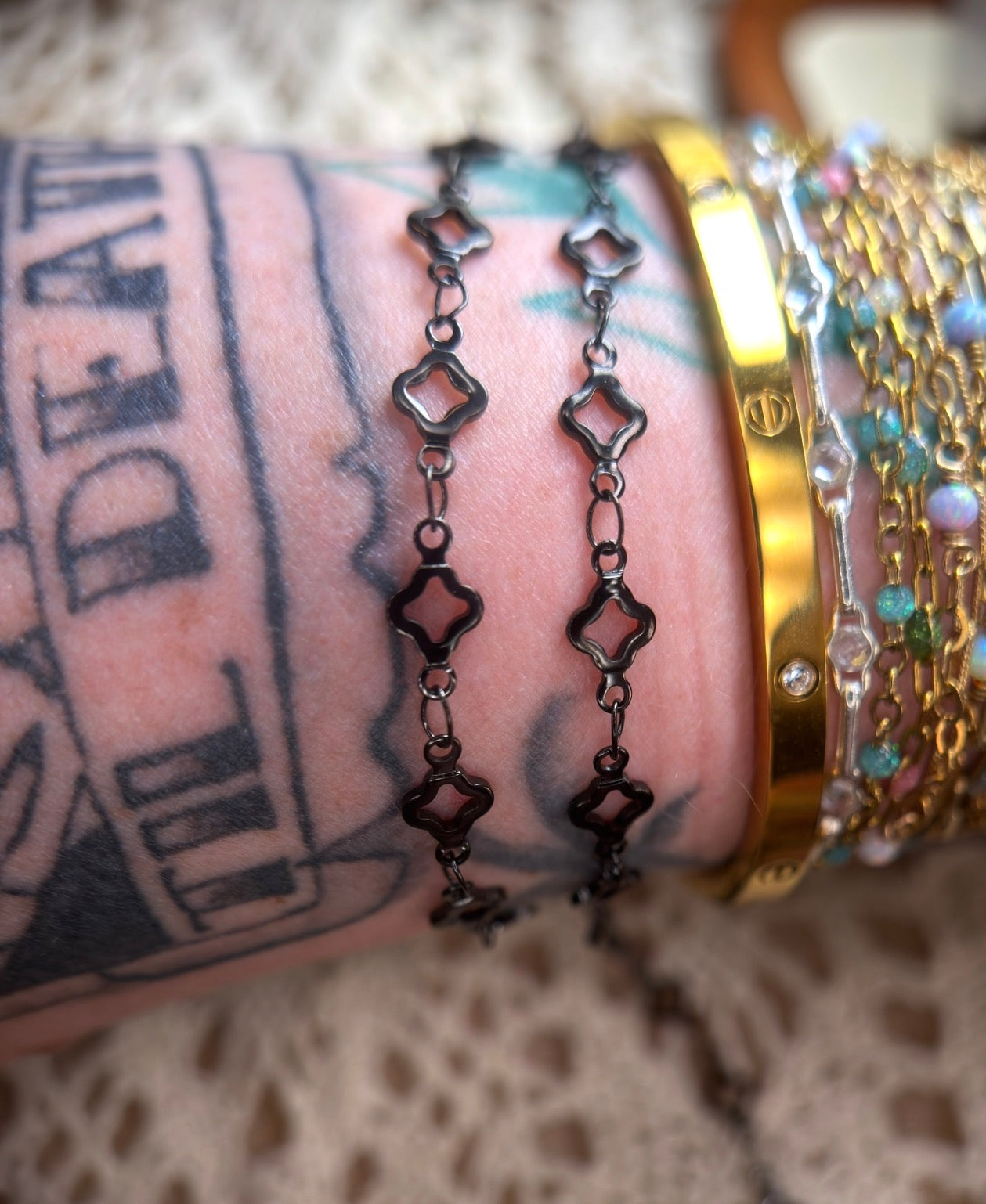 The Luxe Black Clover | Ion-Plated Clover Chain