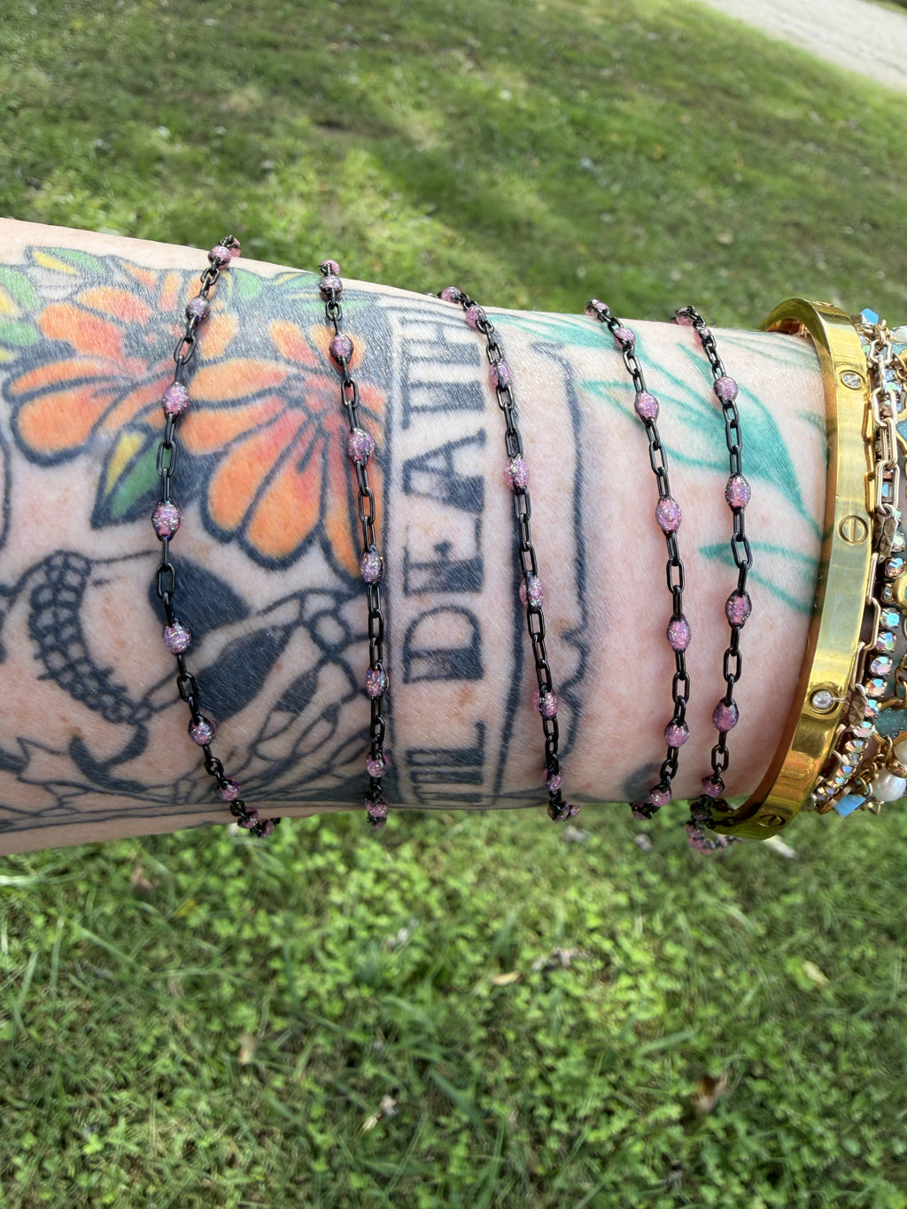 Pink After Dark Iridescent Sunburst Chain