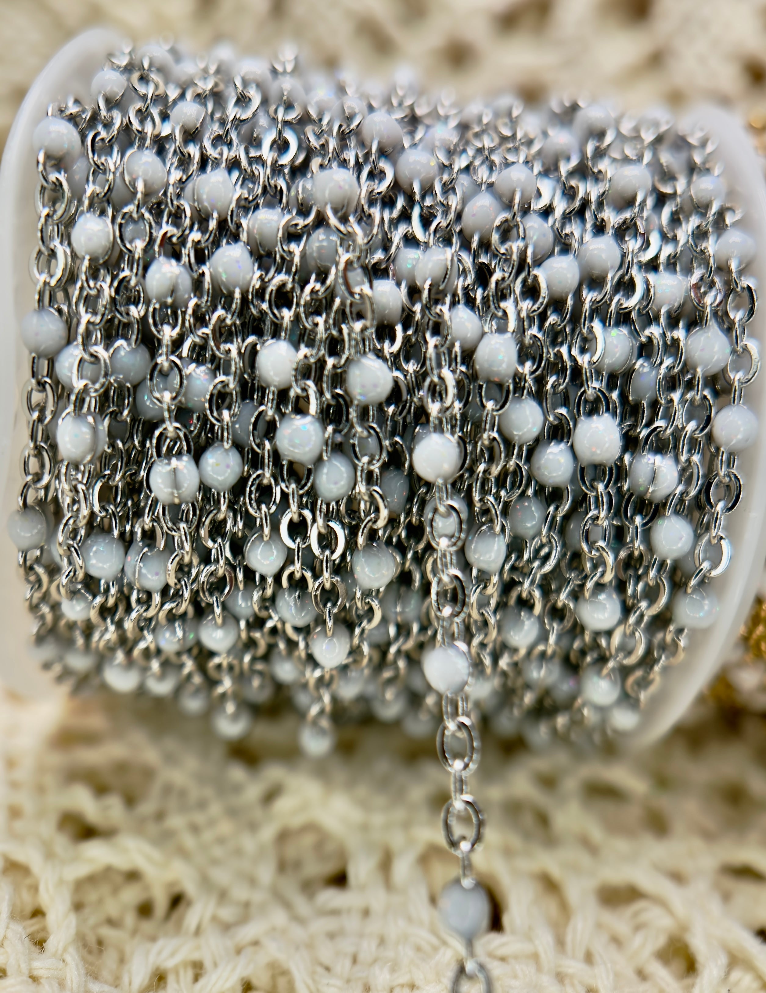 Snowflake Stardust™ Sparkly White Enamel Sat