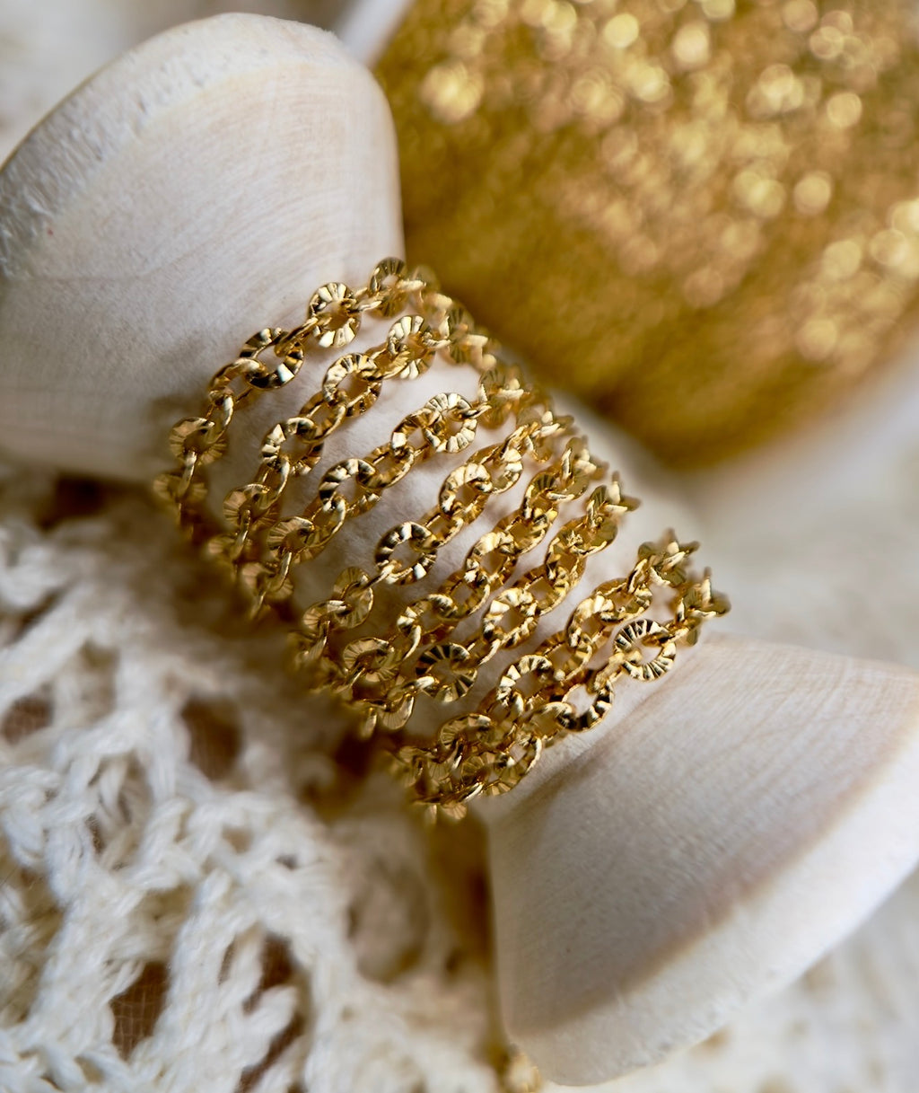 Diamond Dust Cable Chain – 14K PVD Gold