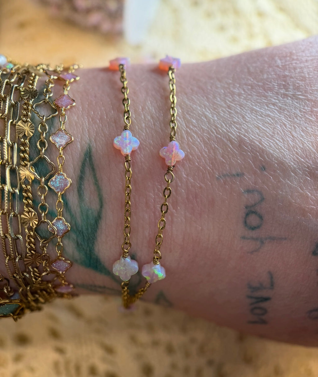 Pink multicolor | fire opal clover