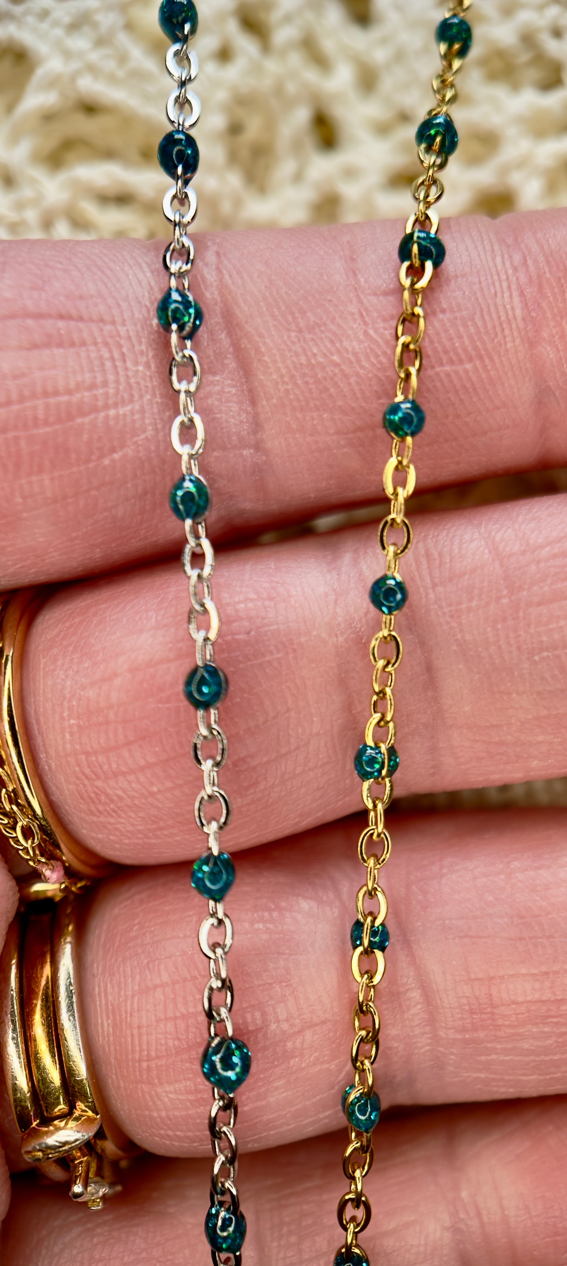 Mermaid Lagoon™ Sparkly Teal Satellite Cable Chain