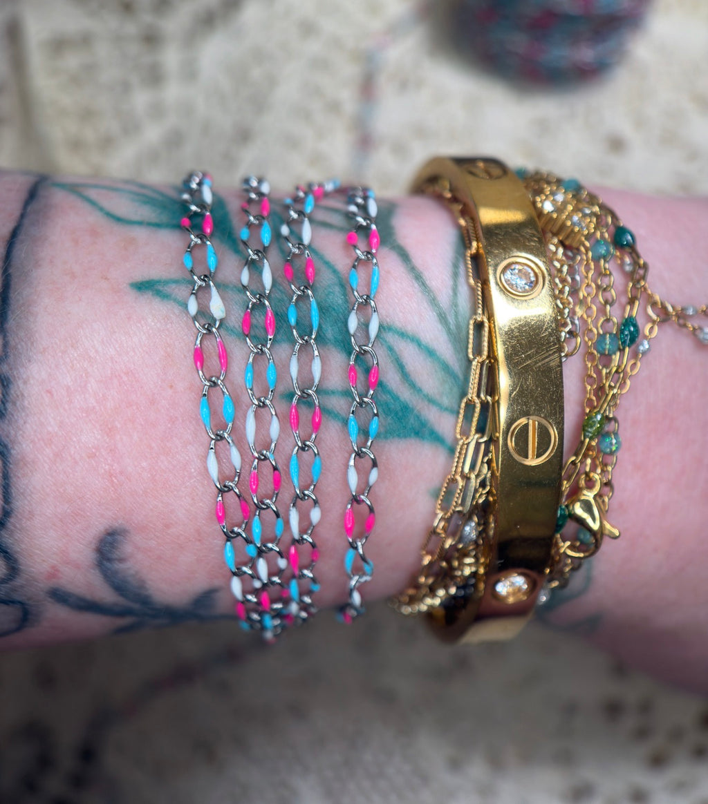 Bomb Pop™ Enamel Oval Link Chain