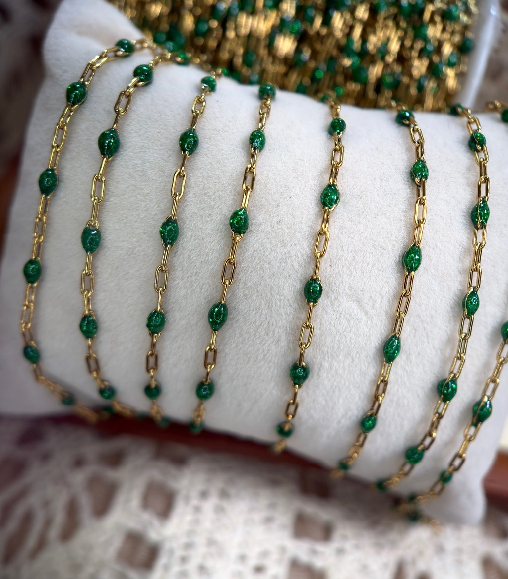 Emerald After Dark Sparkly Sunburst Chain