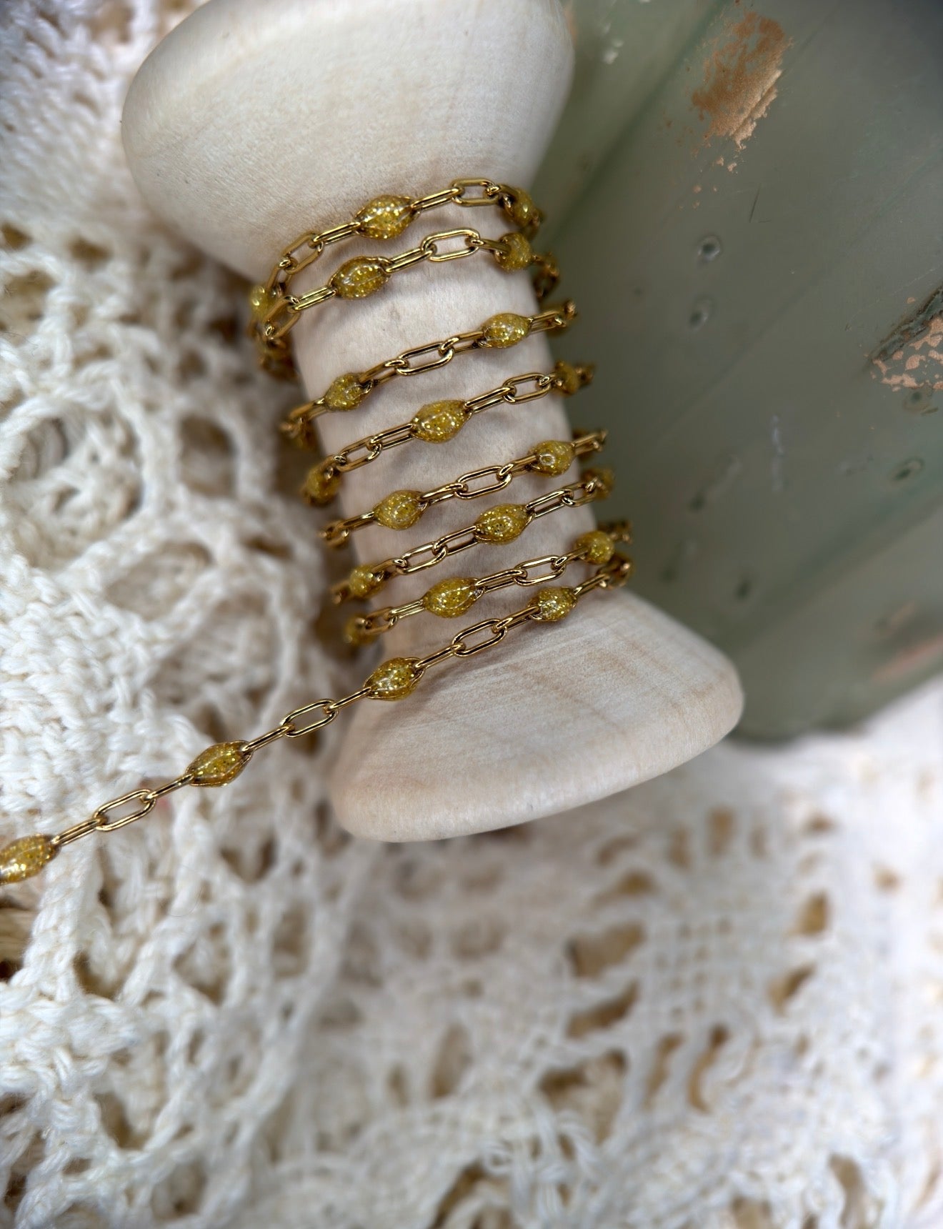 14K November Glow – Citrine Sunburst Birthstone Chain