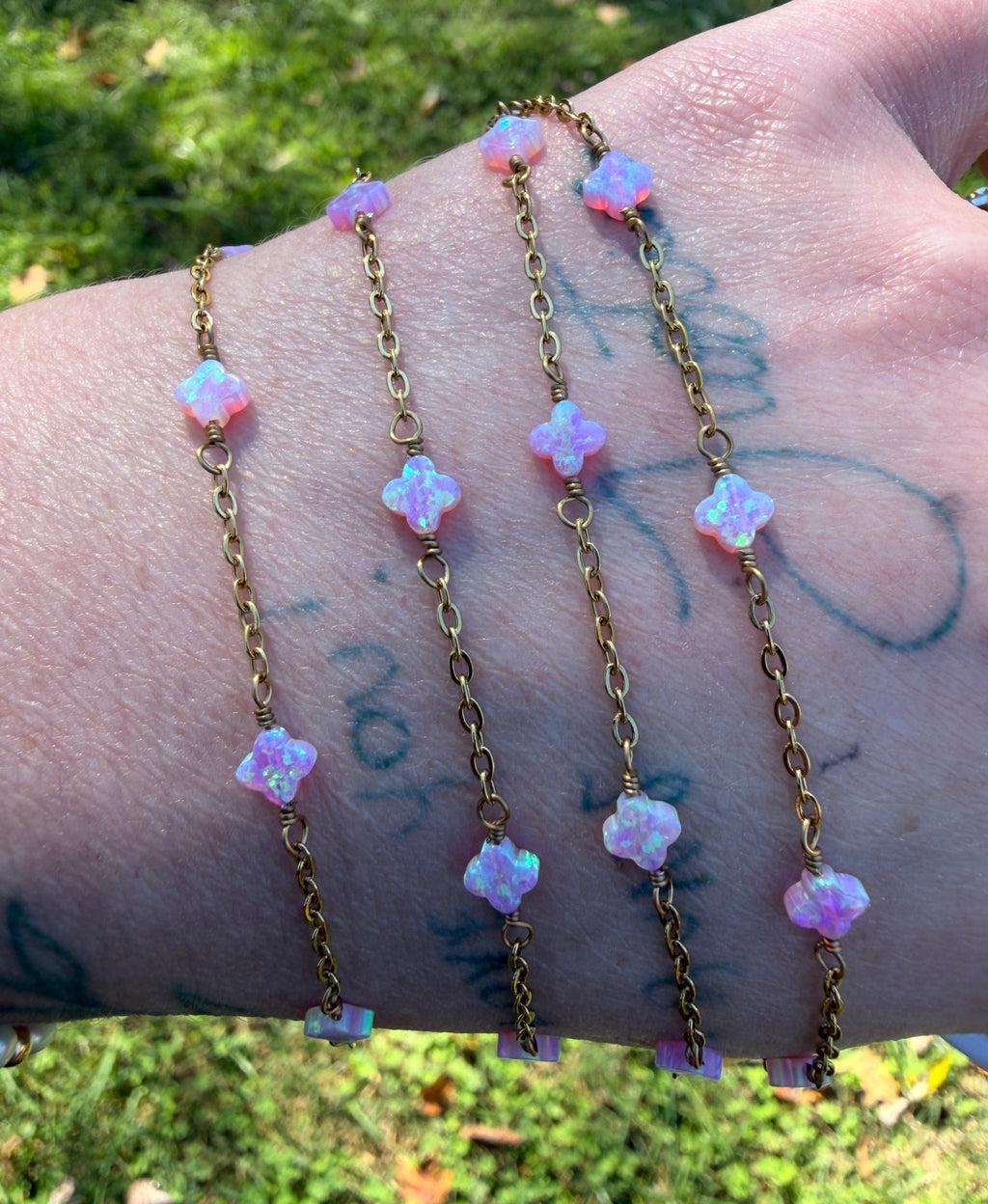 Pink multicolor | fire opal clover