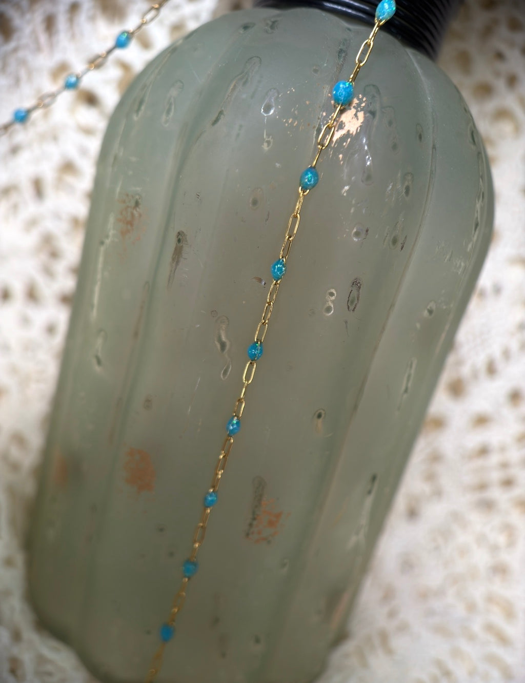 14K PVD/316 Stainless Steel Birthstone - December Blue Topaz