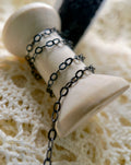 Black Stainless Steel Textured Oval Chain