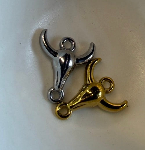 Yeehaw Cow Skull Connector Charm