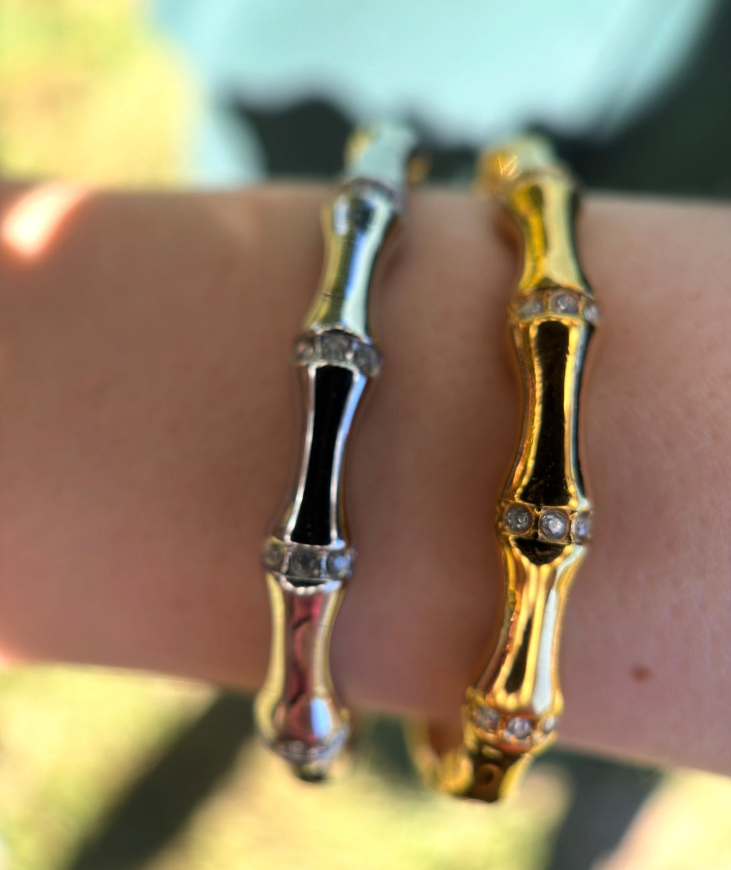 Diamond Cut Bamboo Removable Bangle