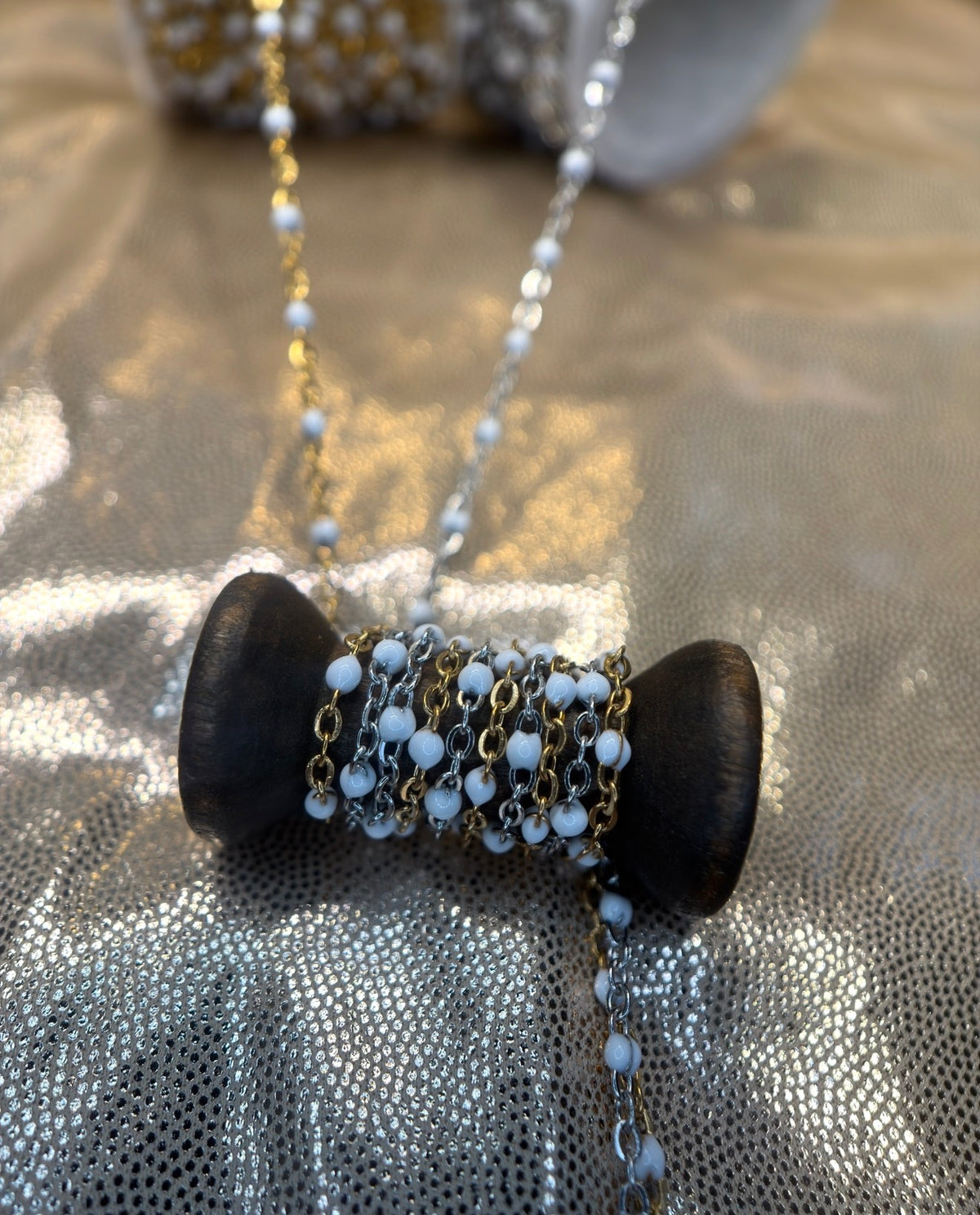 Cloud Nine ✨ White Enamel Satellite Chain