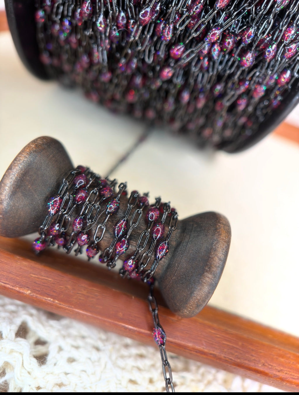 Beyond the Stars: Black Sunburst Galaxy Chain
