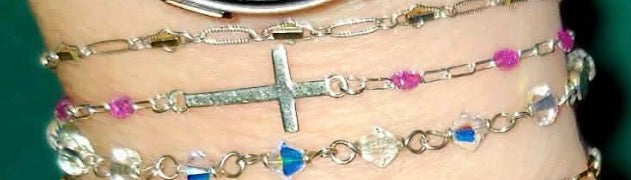 Sterling silver Cross connector charm
