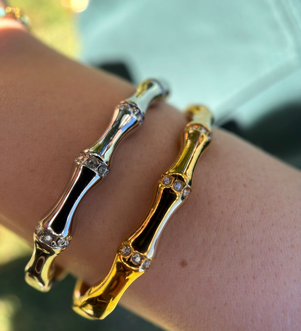 Diamond Cut Bamboo Removable Bangle