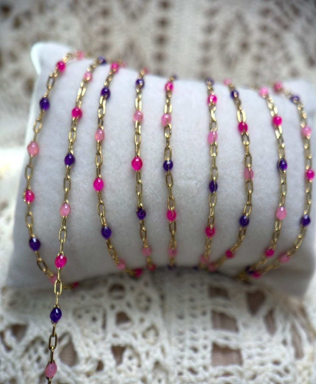 Lush Baddie Ombré Sunburst Paper Clip Chain