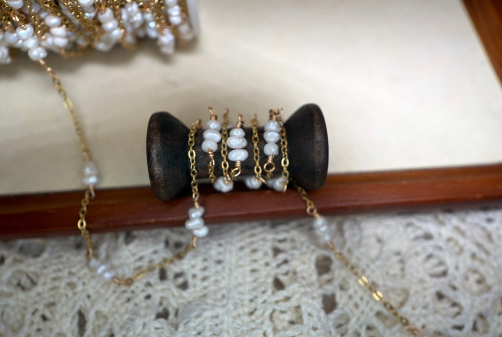 Triple Pearl Twist | Handmade Wire-Wrapped Pearl Chain