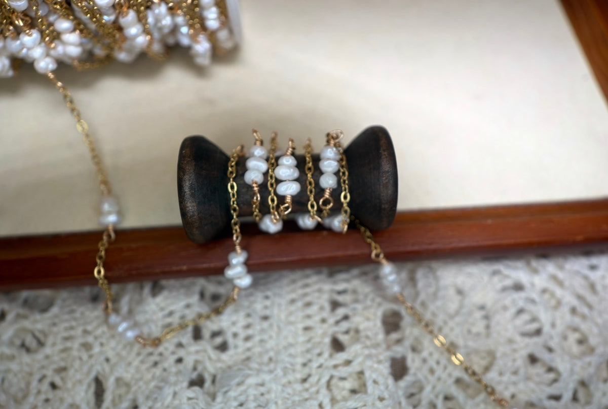 Triple Pearl Twist | Handmade Wire-Wrapped Pearl Chain